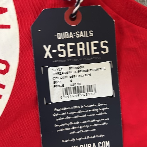 Quba Sails X Series Mens Lava Red short sleeve tshirt - Picture 2 of 3